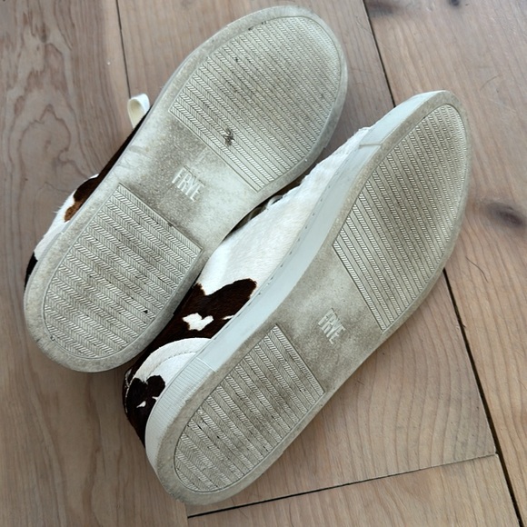 FRYE women’s ivy low lace leather suede sneakers cow print 7.5 - Picture 6 of 6